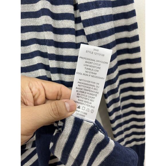 Tory Burch Striped Sweater M Nautical Preppy Beach Minimalist Designer Old Money - Picture 6 of 13